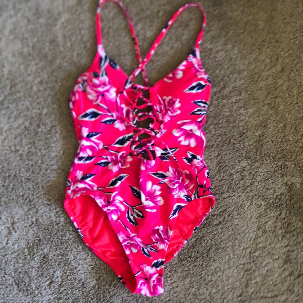 Xhilaration Tropical Hot Pink Suit
